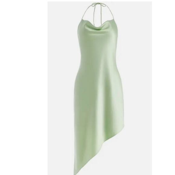 Alice + Olivia Asymmetrical Harmony Dress in Sage. - Picture 4 of 9